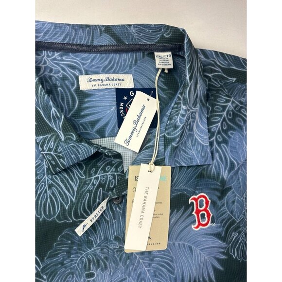 NWT Tommy Bahama Navy Boston Red Sox Island Zone Button-Up Shirt XXL - Picture 3 of 12